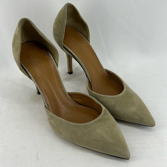 Vince Paulette D'Orsay Suede Pointed Toe Heels - Picture 1 of 10